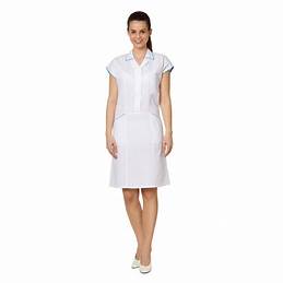 Dámské zdravotnické šaty D25 Irea bílé